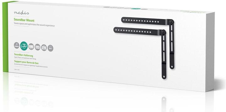 Actual product image Nedis Soundbar Bracket Universal Connected to the TV 10 kg Rotatable Rotatable Steel Black (1 pcs., Wall installation, Rotatable)