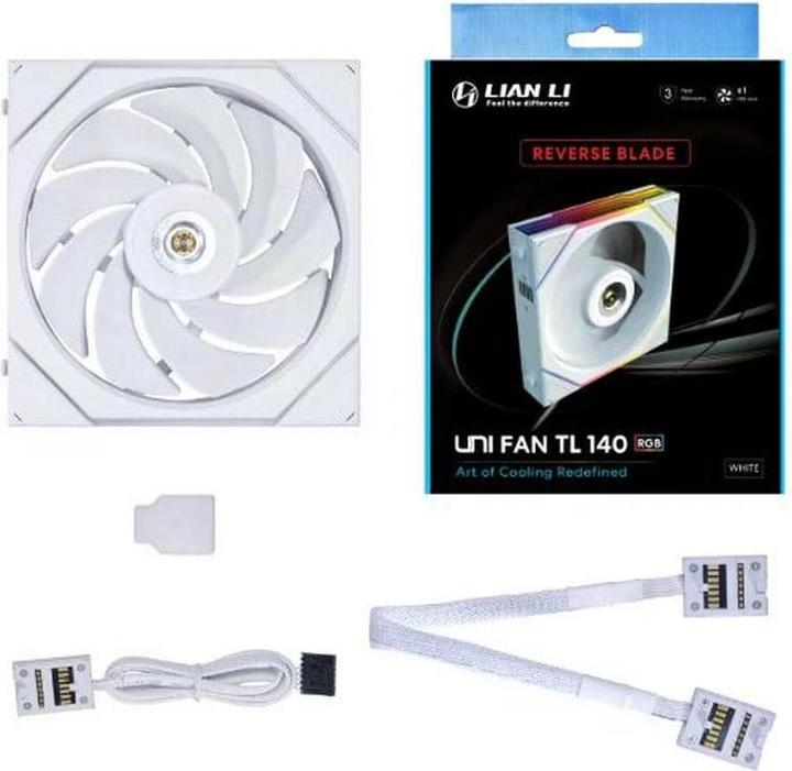 Produktbild Lian-Li UNI FAN TL Series Reverse Blade Lüfter - 140mm, weiss (140 mm, 1 x)