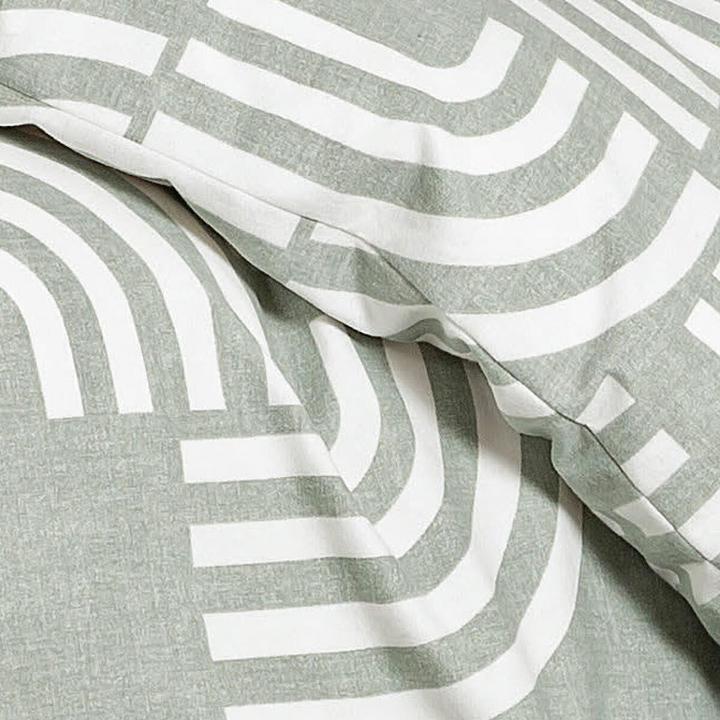 Image du produit Janine Drap de lit en cotton fin Davos 65157 vert sauge (Set de linge de lit, 135x200 cm + 80x80 cm)