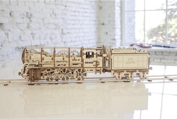 Actual product image Ugears Steam locomotive with tender