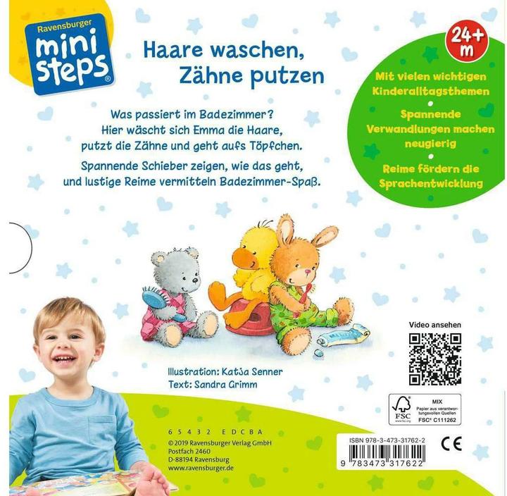 Immagine prodotto Ravensburger Haare waschen, Zähne putzen (Tedesco, Damigella d'latte Katja, Sandra Grimm, 2019)