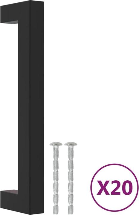 Image du produit VidaXL Poignées de meubles 20 pcs. noir 128 mm acier inoxydable,couleur
