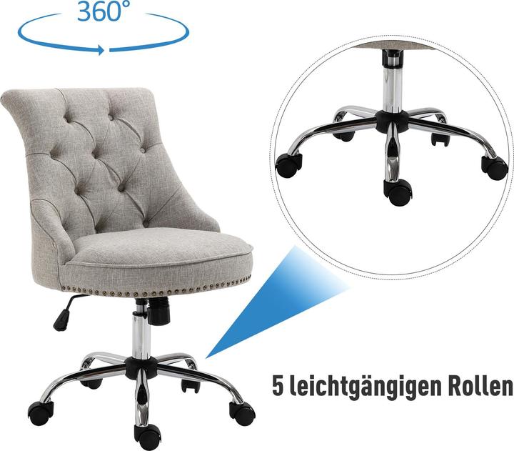 Immagine prodotto Homcom Polsterstuhl mit Chesterfield-Lehne