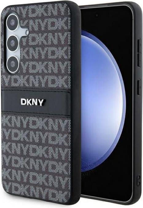 Actual product image DKNY DKHCMPRTHSLK + S926 czarny/black hardcase Leather Mono Stripe & Metal Logo (Samsung Galaxy S24+)