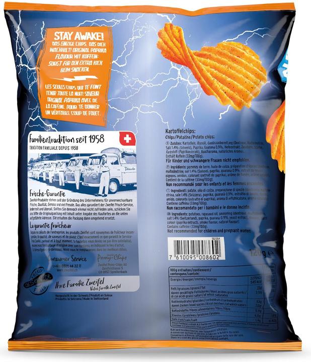 Actual product image Zweifel Chips Wave Energy Paprika 120 g (120 g)