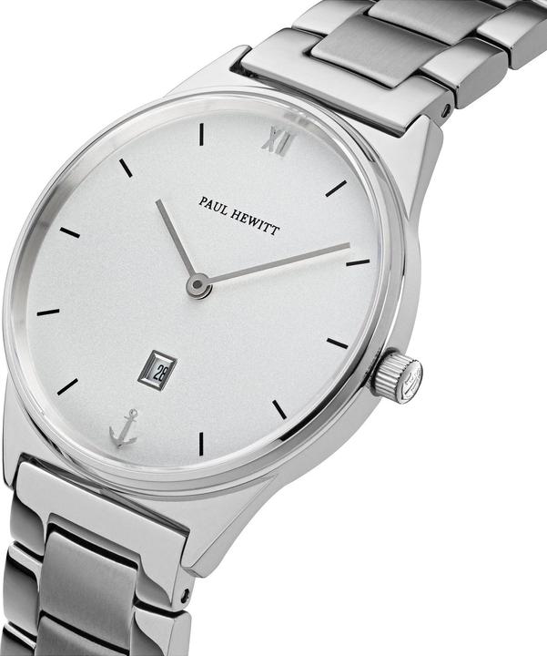 Actual product image Paul Hewitt Praia White Sand Silver Metal (Analogue wristwatch, 33 mm)