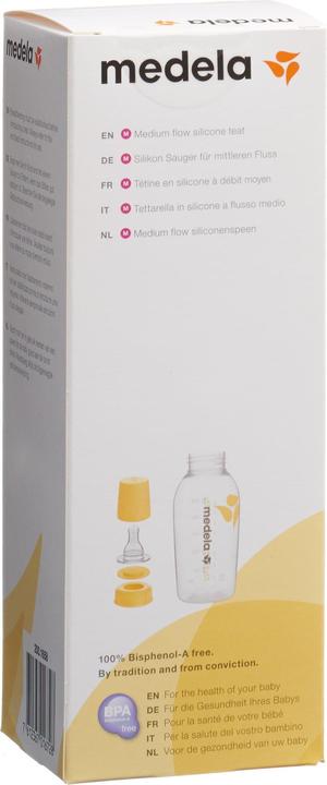 Actual product image Medela Milk bottle 250 ml with teat M (medium flow / 4 to 6 months) (250 ml)