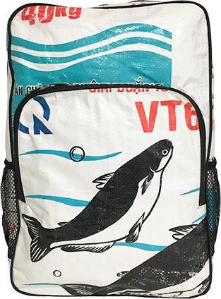 Produktbild Bekos Upcycling - Tagesrucksack aus recycelten Fischfuttersäcke weiss