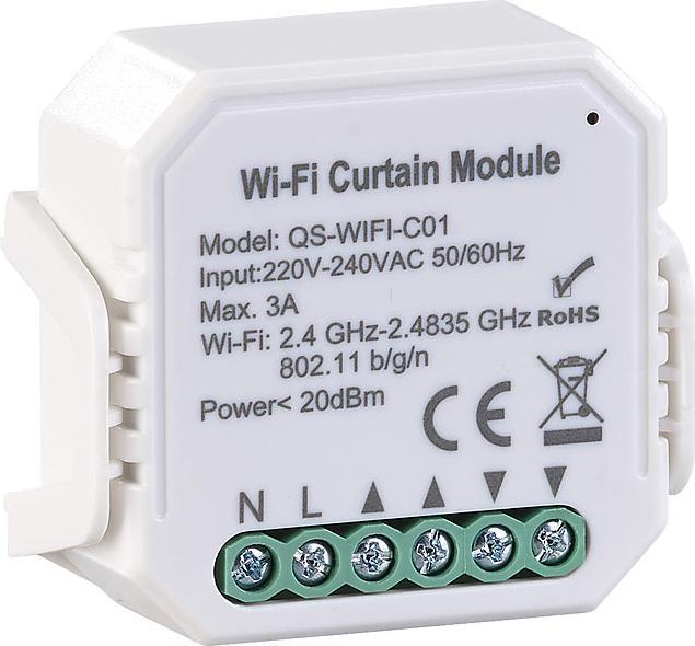 Produktbild Luminea WLAN-Unterputzmodul für smarte Rollladen-Steuerung per App & Sprache (46 x 46 x 19 mm)