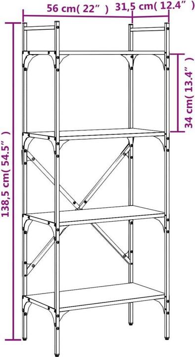 Actual product image VidaXL Klement (56 x 31.5 x 138.5 cm)