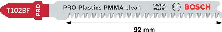 Image du produit Bosch Professional Zubehör Lame de scie sauteuse PRO Plastics PMMA clean T102BF, 92 mm, 3 pcs.