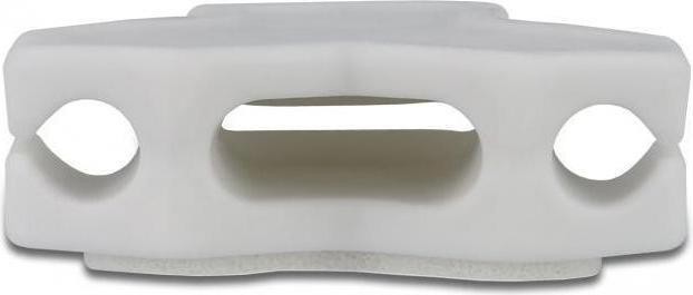 Produktbild Delock Kabelhalter selbstklebend mit 3 Durchführungen (1 x Flachkabel und 2 x Rundkabel) 2 Stück weiss