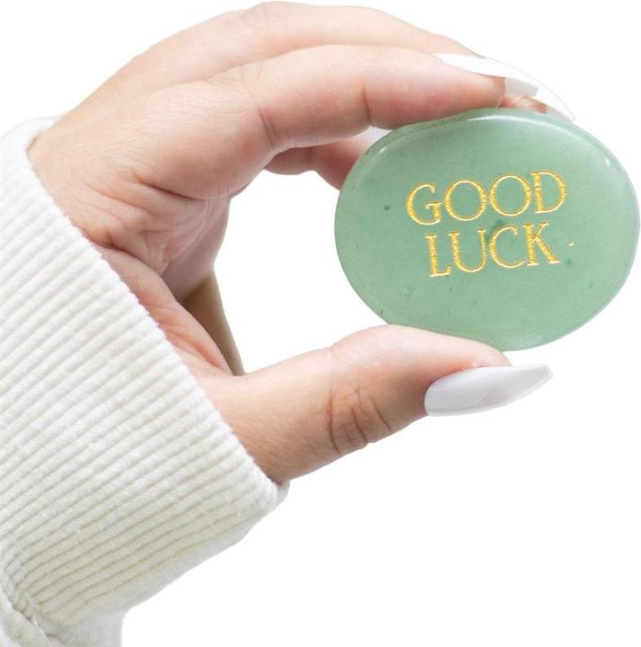 Actual product image Something Different Good Luck Adventurine Palm Stone (1 ml)