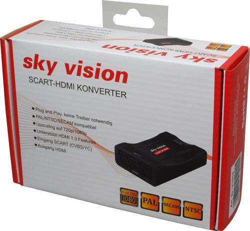 Actual product image Sky Vision SCART to HDMI Converter, PAL, NTSC, 1080P, VHS, Xbox, PS3