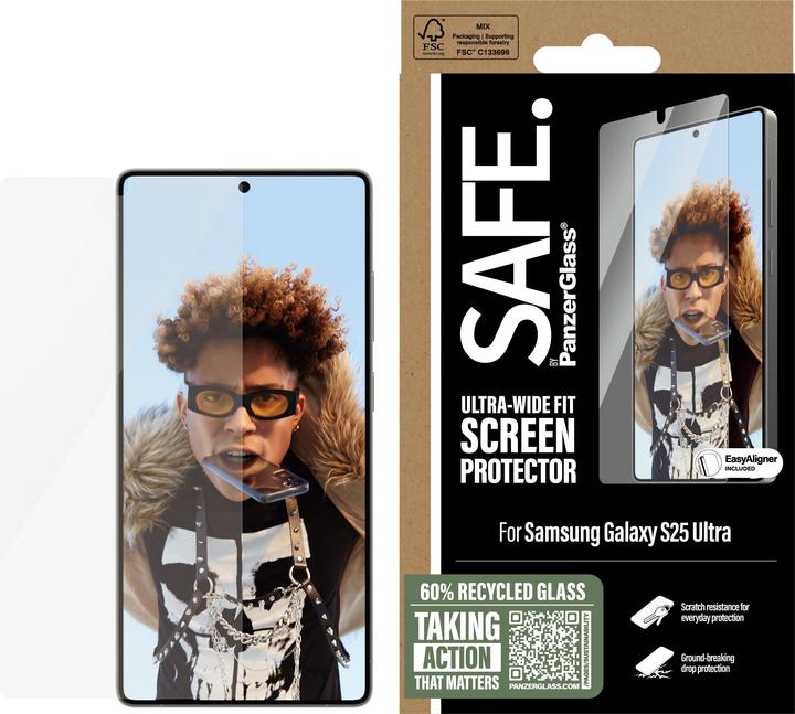 Immagine prodotto PanzerGlass Protezione del display SAFE. by ® Ultra-Wide Fit (1 Pezzo/i, Samsung Galaxy S25 Ultra)