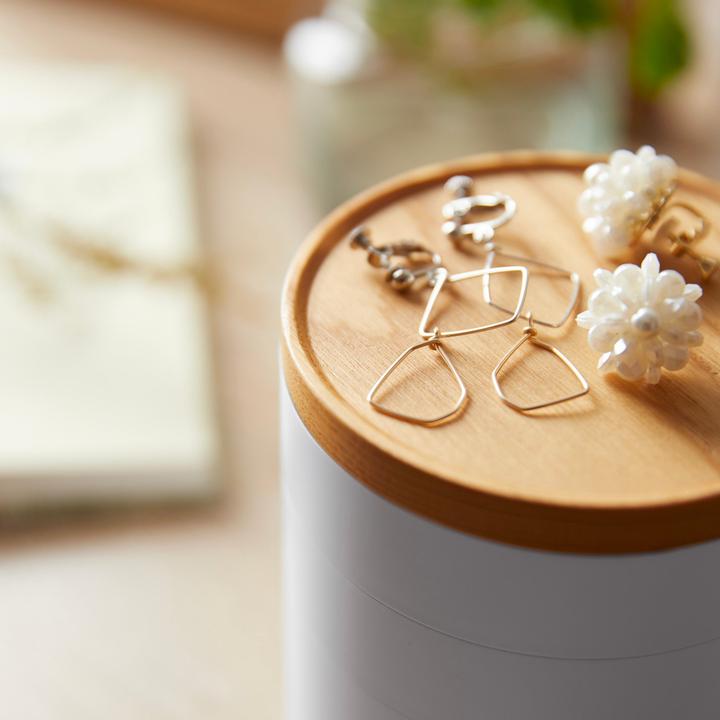 Actual product image Yamazaki Tosca 5-piece jewellery holder, white