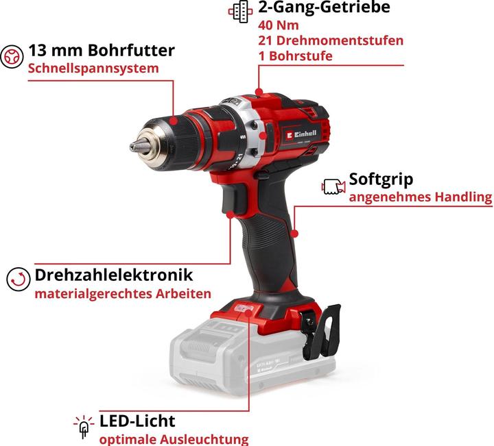 Productafbeelding Einhell TE-CD 18/40 Li-Solo (Oplaadbare batterij)