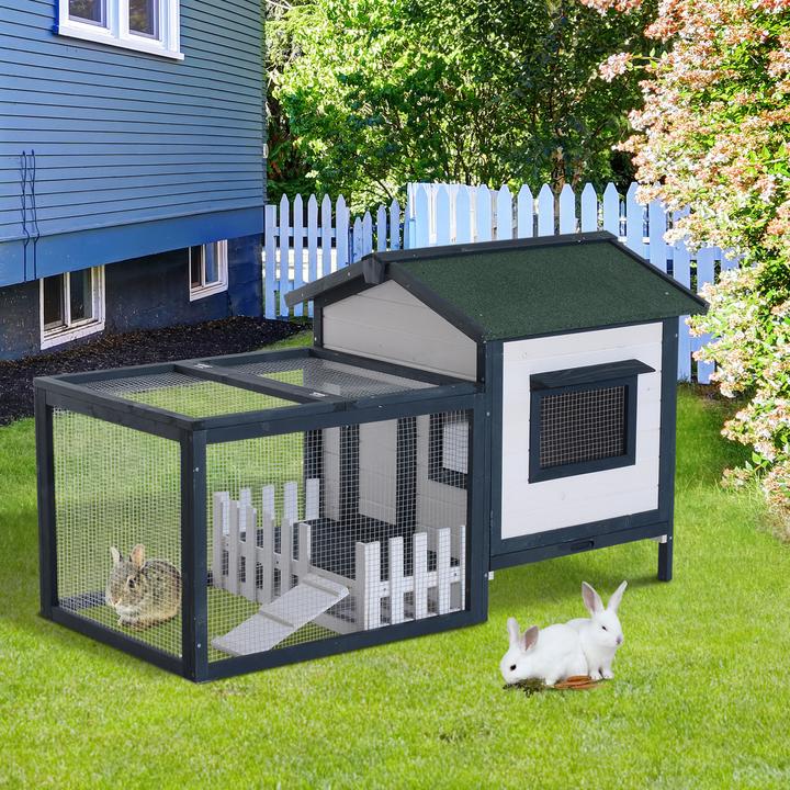 Image du produit PawHut Clapier pour cochons d'Inde avec enclos extérieur