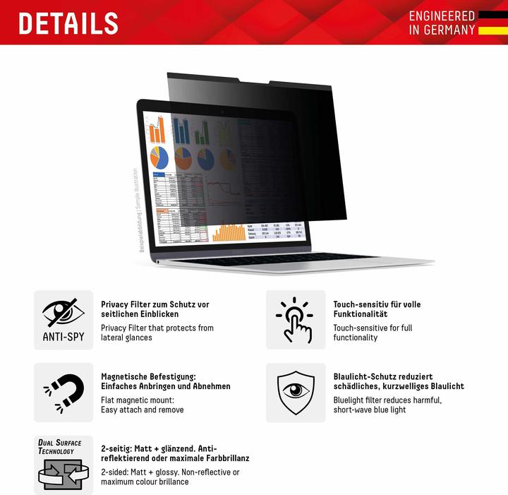 Produktbild Displex Privacy Safe, Laptop Blickschutzfilter (13.30", 16 : 10)
