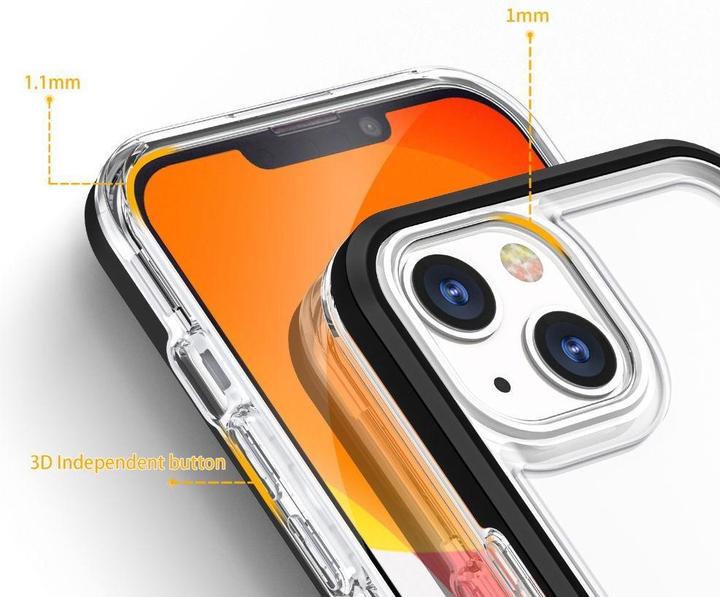 Immagine prodotto Hurtel Custodia trasparente 3in1 per iPhone 13 mini cover in gel con cornice nera (Apple iPhone 13 mini)