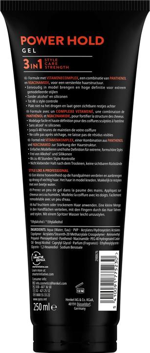 Immagine prodotto Syoss Gel Power Hold 250ml (Gel per capelli, 250 ml)