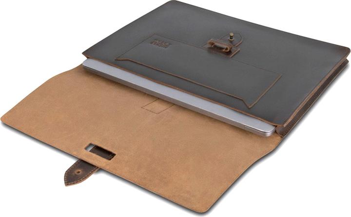 Actual product image Buckle & Seam Leather Laptop Sleeve Aspen Brown