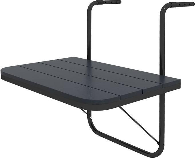 Image du produit Swisshandel24 table de balcon à accrocher, table de balcon pliante, table pliante réglable en hauteur sur 4 (60 cm)
