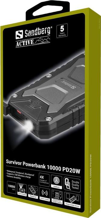 Actual product image Sandberg Survivor (10000 mAh, 22.50 W, 37 Wh)