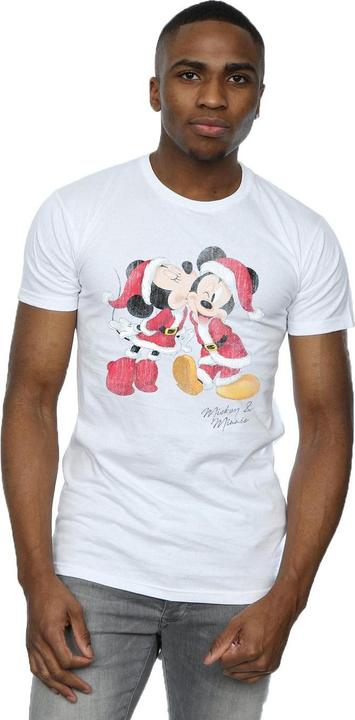 Actual product image Disney Mens Mickey And Minnie Christmas Kiss T-Shirt (XL)