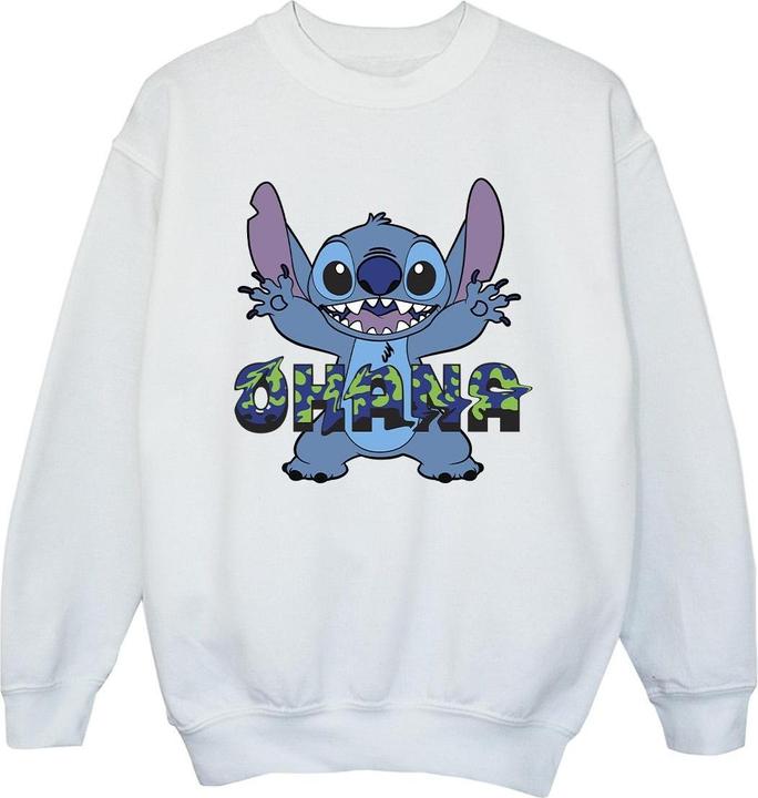 Disney Lilo And Stitch Ohana Blue Glitch Sweatshirt Mädchen