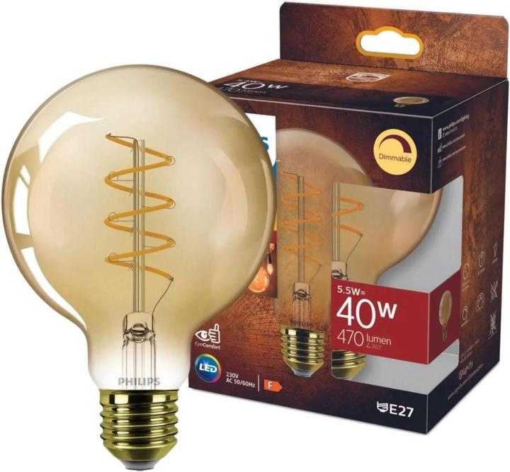 Actual product image Philips Amber (E27, 5.50 W, 470 lm, 1 x, E)