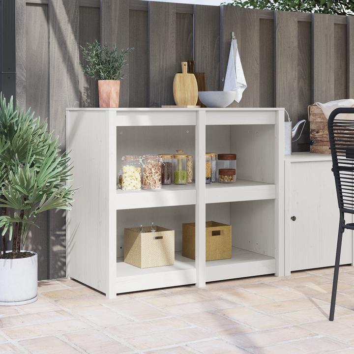 VidaXL Armadio cucina da esterno bianco 106x55x92 cm in legno di pino massiccio