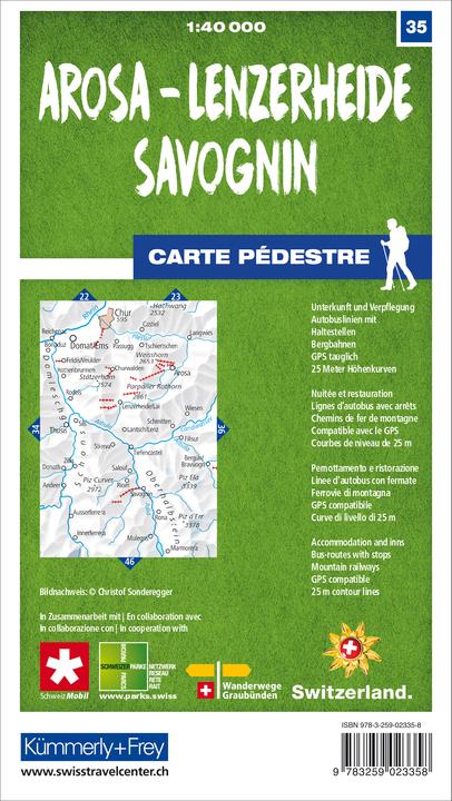 Actual product image Hiking map 35 Arosa - Lenzerheide Savognin
