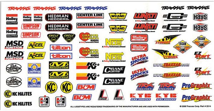 Traxxas Decal sheet