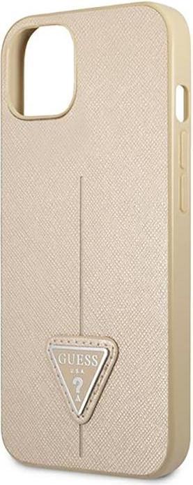 Image du produit Guess GUHCP14SPSATLE iPhone 14 6,1" beżowy/beige étui rigide SaffianoTriangle Logo (Apple iPhone 14)