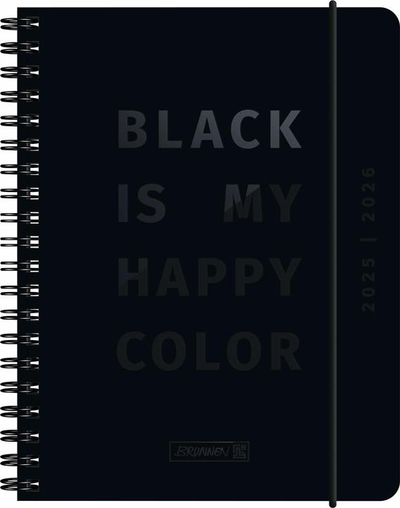 Produktbild BRUNNEN Schlerkalender (2025/2026) 'Black', 2 Seiten = 1 Woche, A6, 208 Seiten, Papier-Einband (A6, Englisch, Niederländisch)