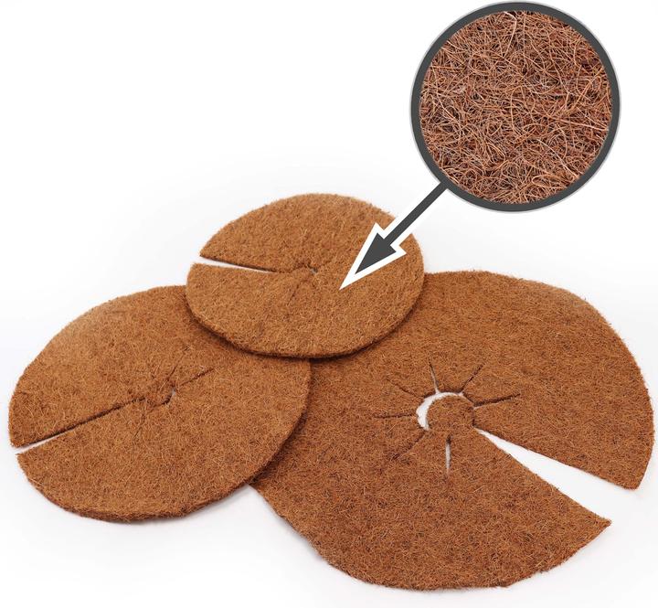Actual product image Aquagart 2 Kokos Mulchscheiben 30cm Kokofasermatte Kokosfaser Pflanzenschutzmatte Kokos