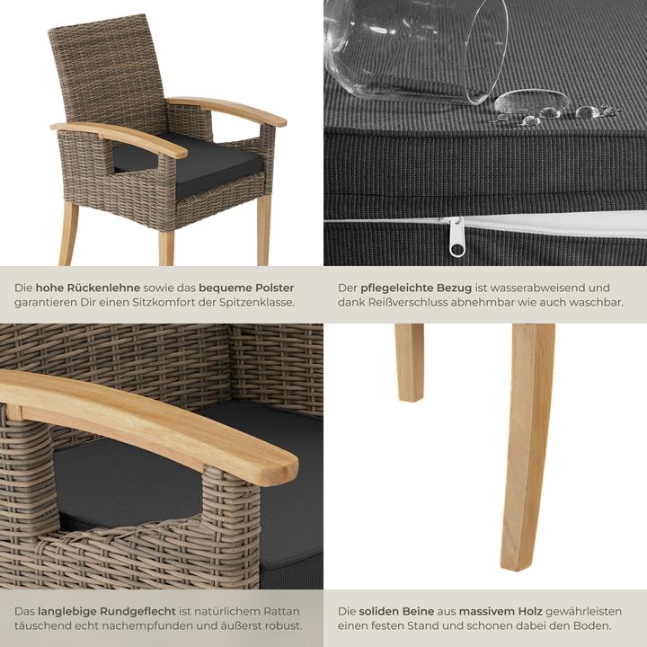 Image du produit tectake Chaise en rotin Rosarno
