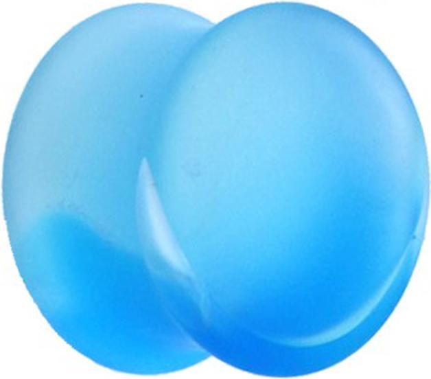 Actual product image Star Piercing Glass Flared Plug matt blue (without brass, Glass)