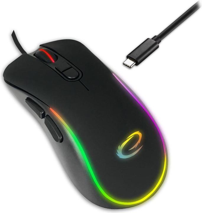 Actual product image Esperanza EGM303 mouse przewod. during gaming RGB 7d opt. USB-C hesper (Cable)