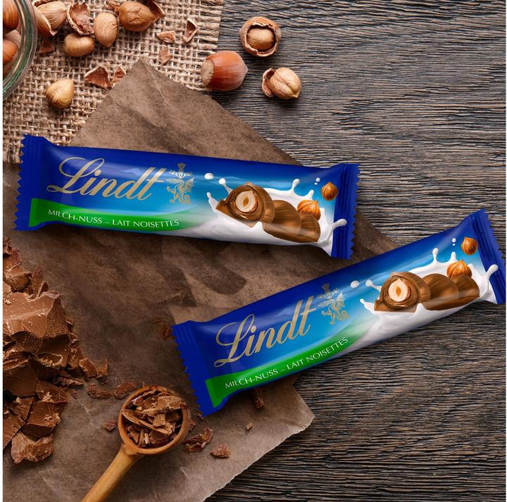 Image du produit Lindt Schokoladenriegel Milch Nuss Multipack (30 %, 630 g) (630 g)