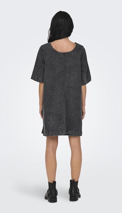 Actual product image Only Voluminous fit round neck short dress denim dress (XL)