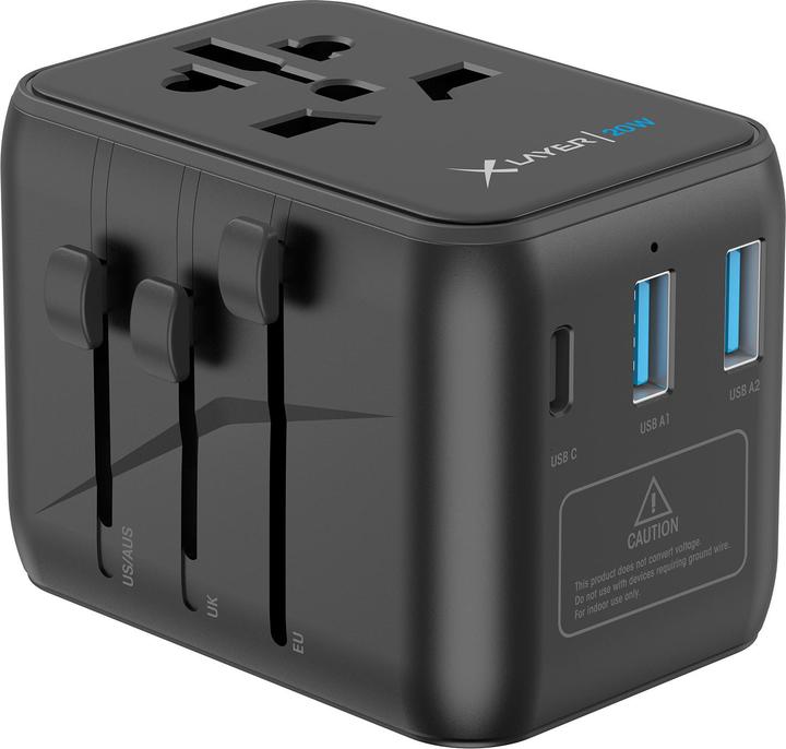 Produktbild Xlayer Reisestecker weltweit (20W) schwarz