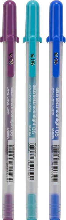 Actual product image Sakura Gel rollerball pen Gelly Roll Moonlight 06 "Galaxy (Ultramarine, Teal, Burgundy, 3 x)
