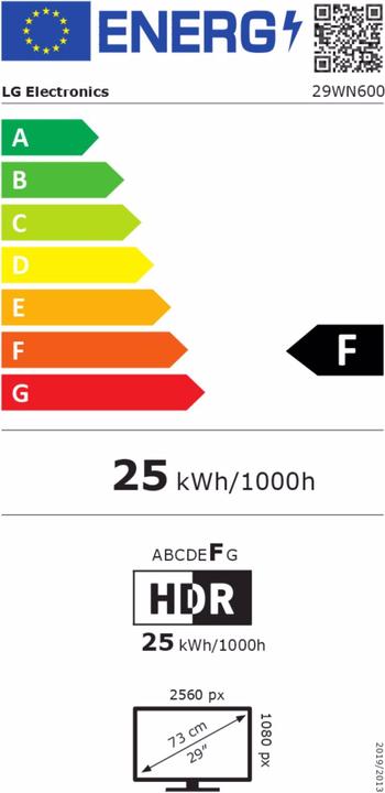 Energie-Label LG 29WN600-W (2560 x 1080 Pixel, 29")