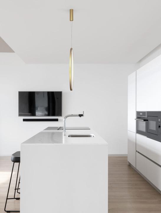 Produktbild Nova Luce CHANGE LED Pendelleuchte Messing 48W Warmweiss 200x80,7cm dimmbar 9070170