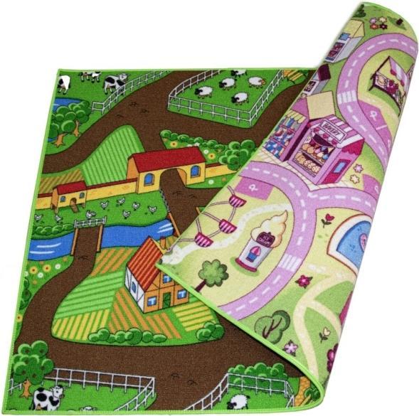 Produktbild Associated Weavers Bil Vendbart Farm Life/Sweet Town biltaeppe 95x133 cm