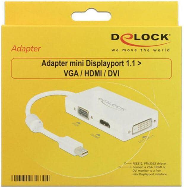 Actual product image Delock Mini Displayport 1.1 to (DVI, HDMI, VGA, 10 cm)