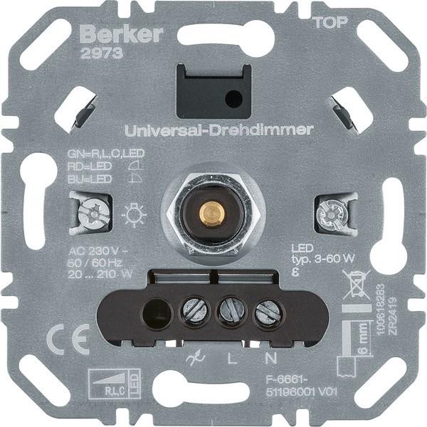 Actual product image Berker Uni rotary dimmer (R L C LED) 2973 Lichtst.