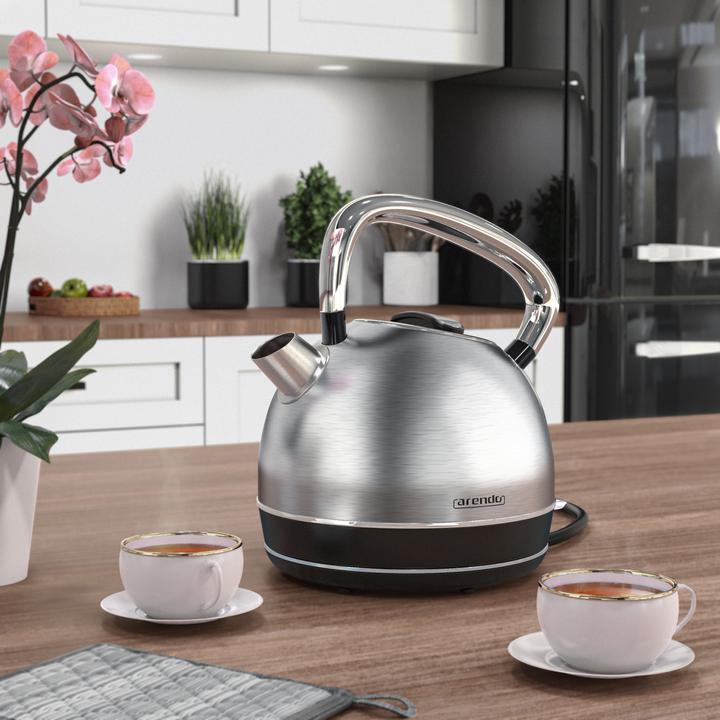 Immagine prodotto Arendo Bollitore da 1,7 l, 2200 W, acciaio inox, stile retrò vintage, protezione contro il (1.70 l)